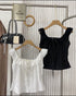 Women Sprint Lace Trimmed Neckline Sleeveless Blouse
